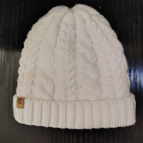 Timberland Accessories - Timberland White Cable Knit Beanie